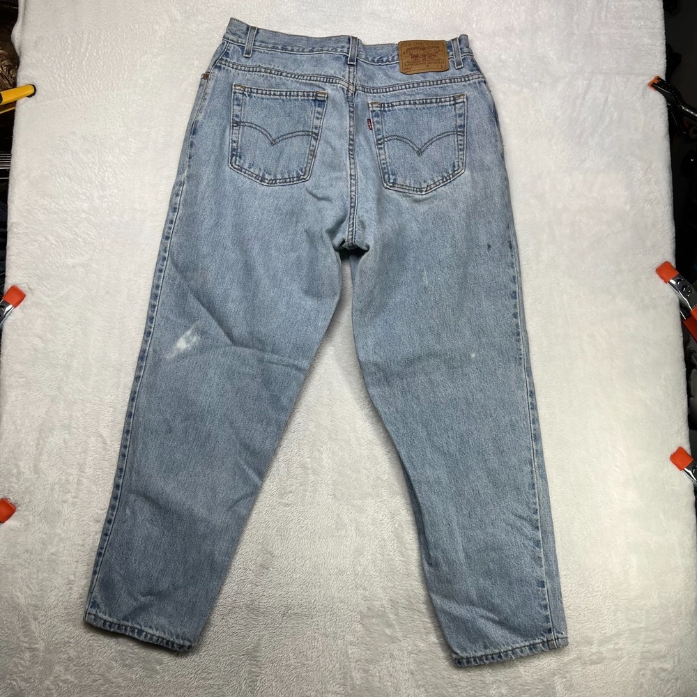 Levi's 550 Tapered Leg Jeans Womens 16 Blue Denim Relaxed Fit Classic - 33X27 - Picture 2 of 16